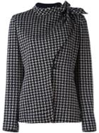 Armani Collezioni Checked Wrap Jacket, Women's, Size: 44, Grey, Cotton/acrylic/virgin Wool