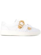 Versace Embellished Low Top Sneakers - White