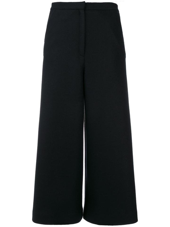 Pringle Of Scotland Wide-leg Cropped Culottes - Black