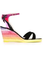 Sophia Webster Wedge Sandals, Women's, Size: 39, Black, Calf Leather/leather/raffia