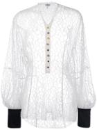 Loewe Sheer Lace Blouse - White