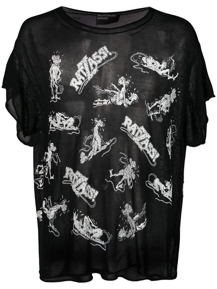 Enfants Riches Déprimés Contrast Print T-shirt - Black