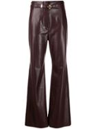 Nanushka Faux-leather Belted Trousers - Purple