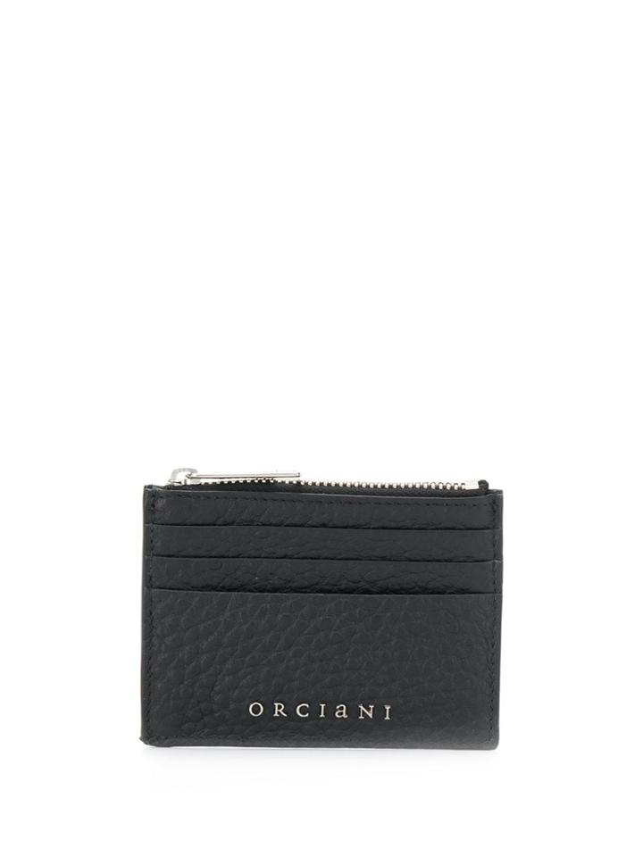 Orciani Logo Zipped Cardholder Wallet - Black