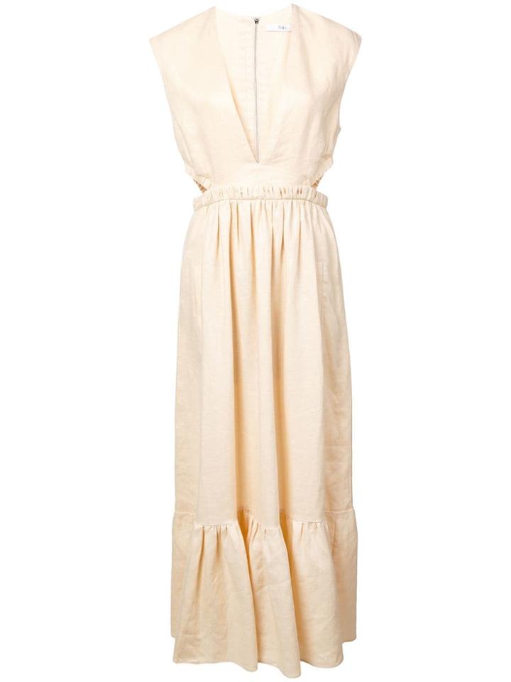 Tibi Deep V-neck Dress - Neutrals