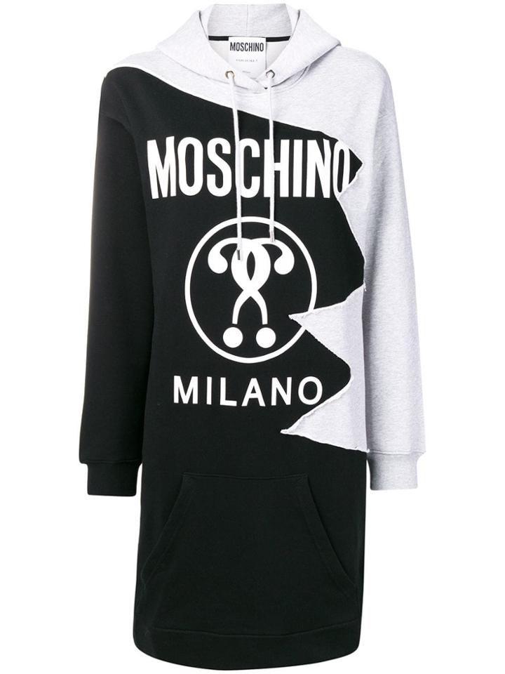 Moschino Zig-zag Hoodie Dress - Black