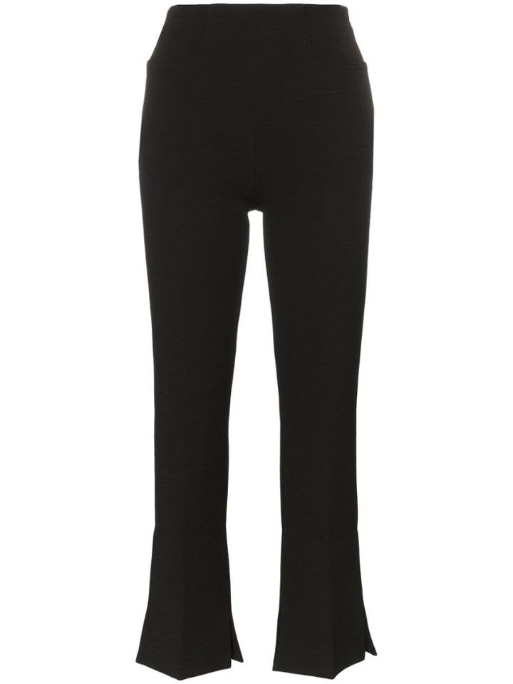 Roland Mouret Goswell Flared Split-hem Trousers - Black