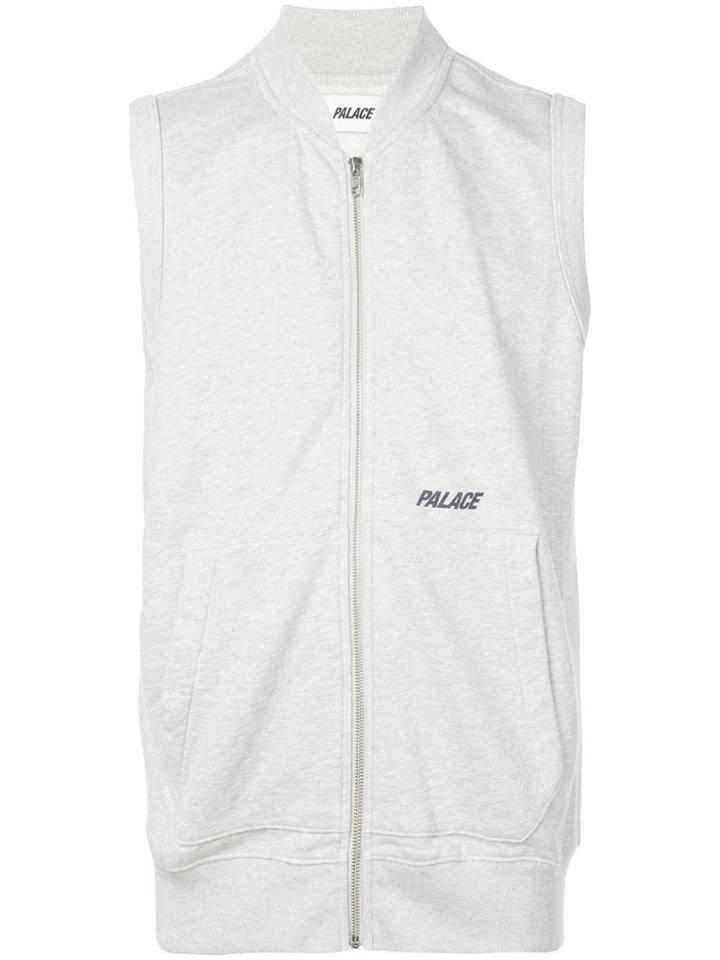 Palace Logo Zipped Vest - Grey