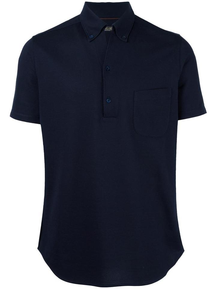 Loro Piana Classic Polo Shirt, Men's, Size: Xxxl, Blue, Cotton/spandex/elastane