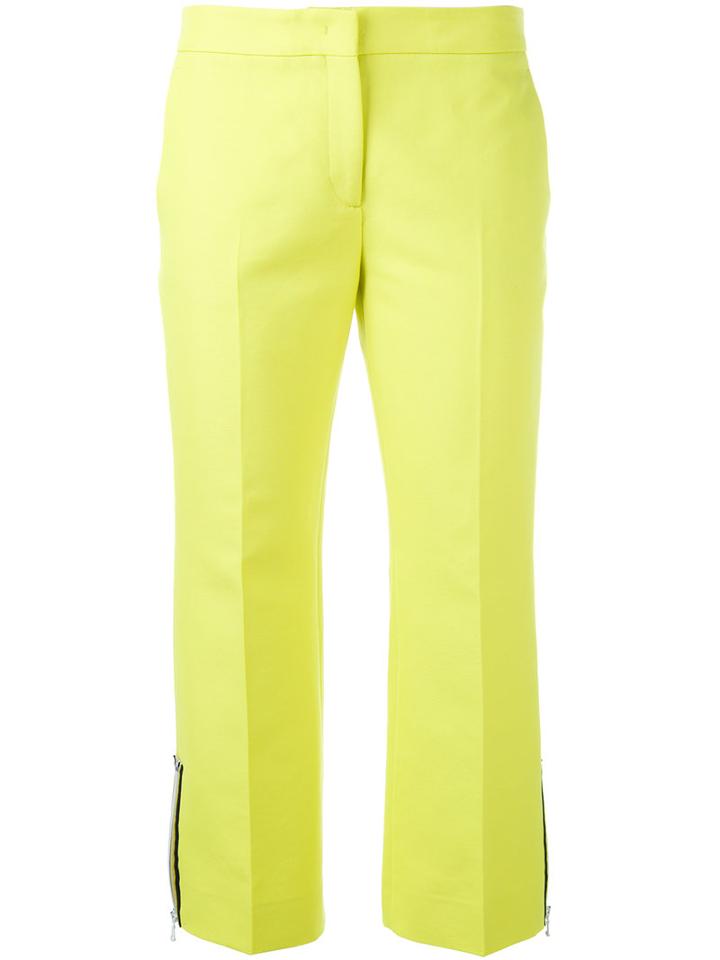 No21 Tailored Cropped Trousers, Women's, Size: 42, Yellow/orange, Cotton