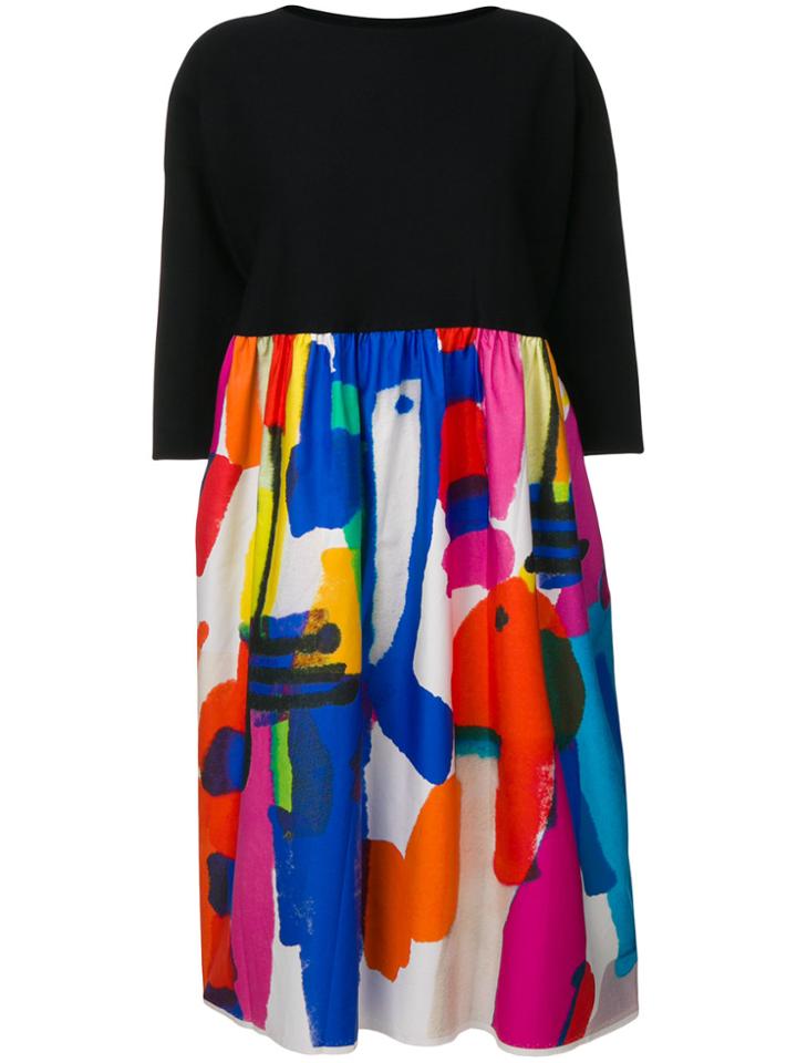 Daniela Gregis Printed Flared Dress - Black