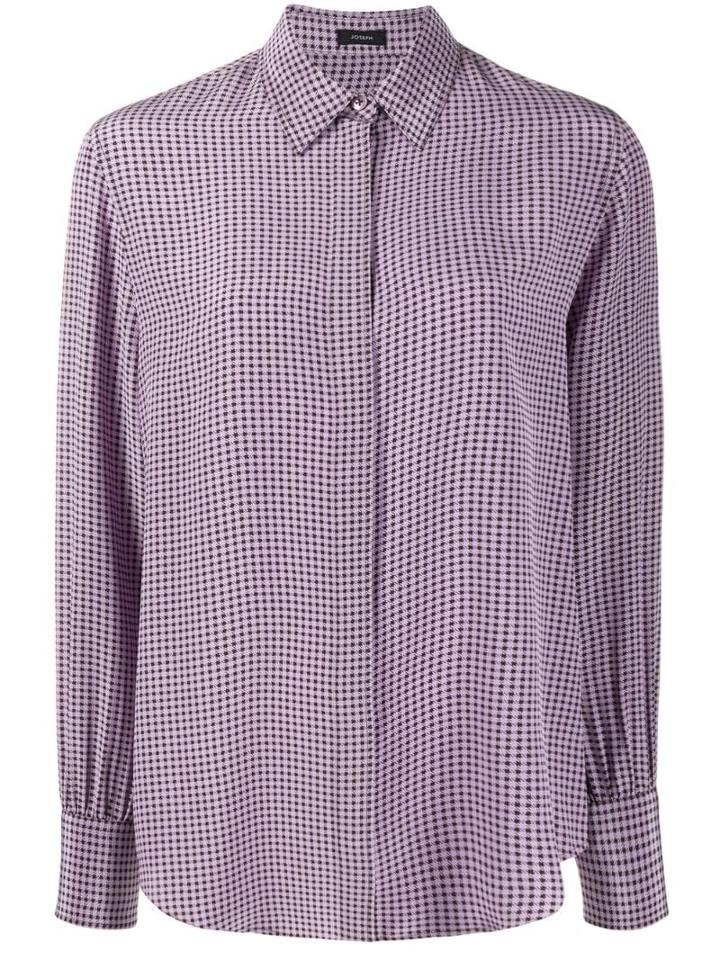 Joseph Small Houndstooth Shirt - Purple