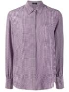 Joseph Small Houndstooth Shirt - Purple
