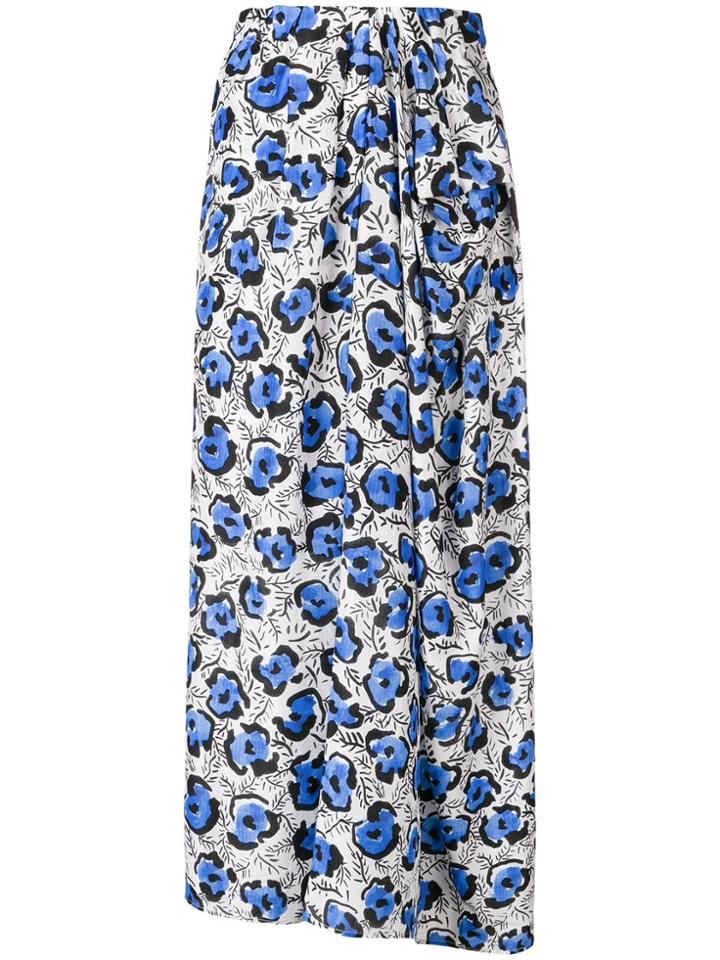 Christian Wijnants Floral Print Draped Skirt - White