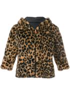 Save The Duck Cropped Animal Print Jacket - Nude & Neutrals