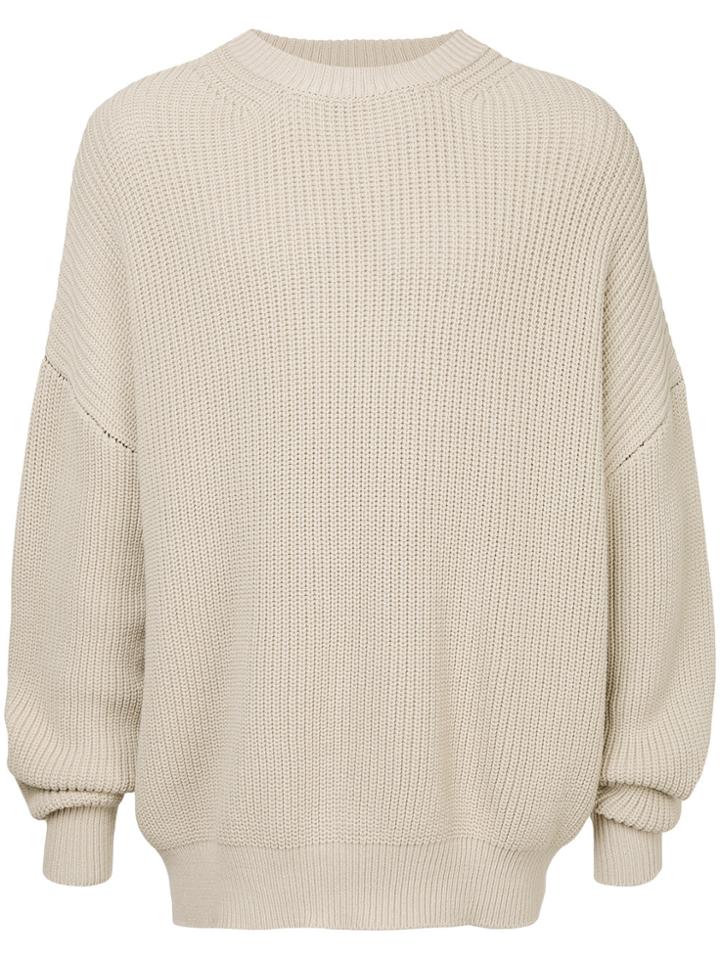 Unused Dropped Shoulders Knit Jumper - Nude & Neutrals