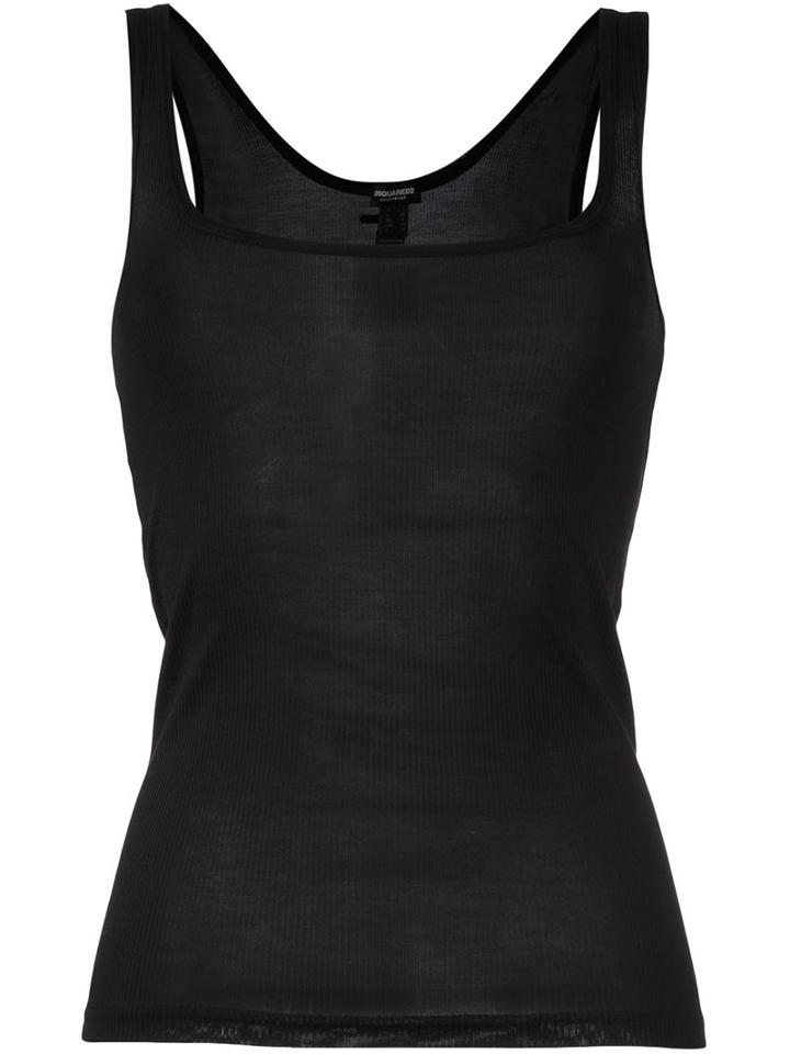 Dsquared2 Rib Design Tank Top, Women's, Size: I, Black, Silk