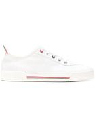 Thom Browne 4-bar Paper Label Canvas Trainer - White