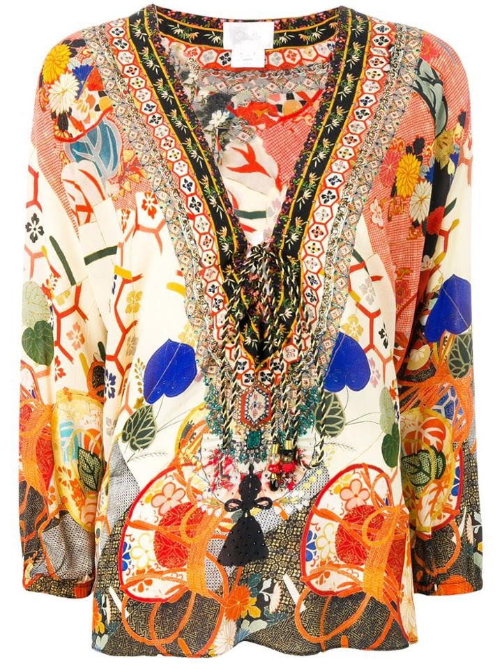 Camilla Floral Print Blouse - Red