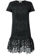 Valentino Lace Panel Sweater Dress - Black