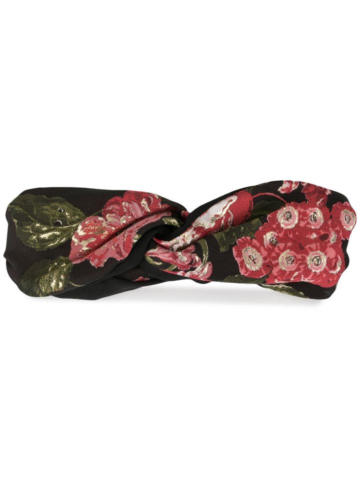 Ingie Paris Floral Ruched Headband - Black