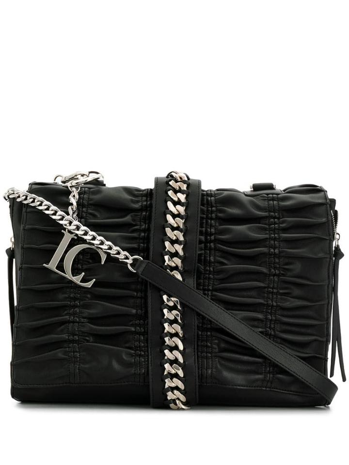 La Carrie Pleated Tote Bag - Black