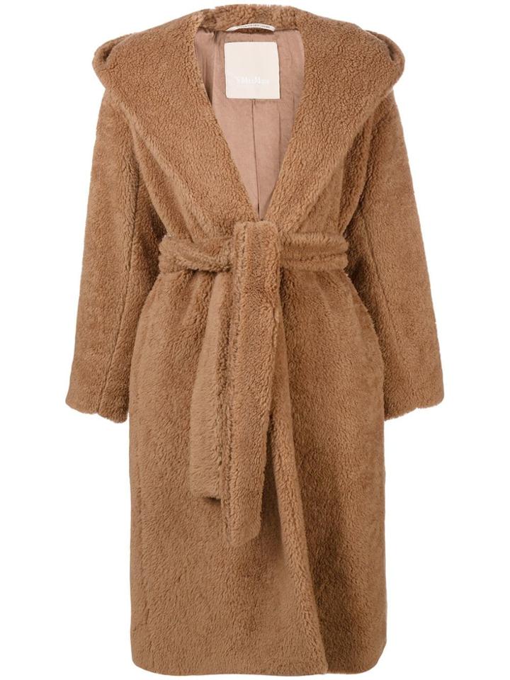 's Max Mara Hooded Teddy Coat - Brown