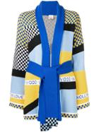 Pinko Colour-block Belted Cardigan - Blue
