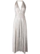 Stephan Janson - Metallic Halterneck Dress - Women - Polyester - S, Women's, Nude/neutrals, Polyester