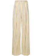 Jil Sander Navy Striped Palazzo Pants - Yellow & Orange