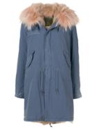 Mr & Mrs Italy Faux Fur Trim Parka - Blue