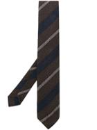 Lardini Diagonal Stripe Tie - Brown