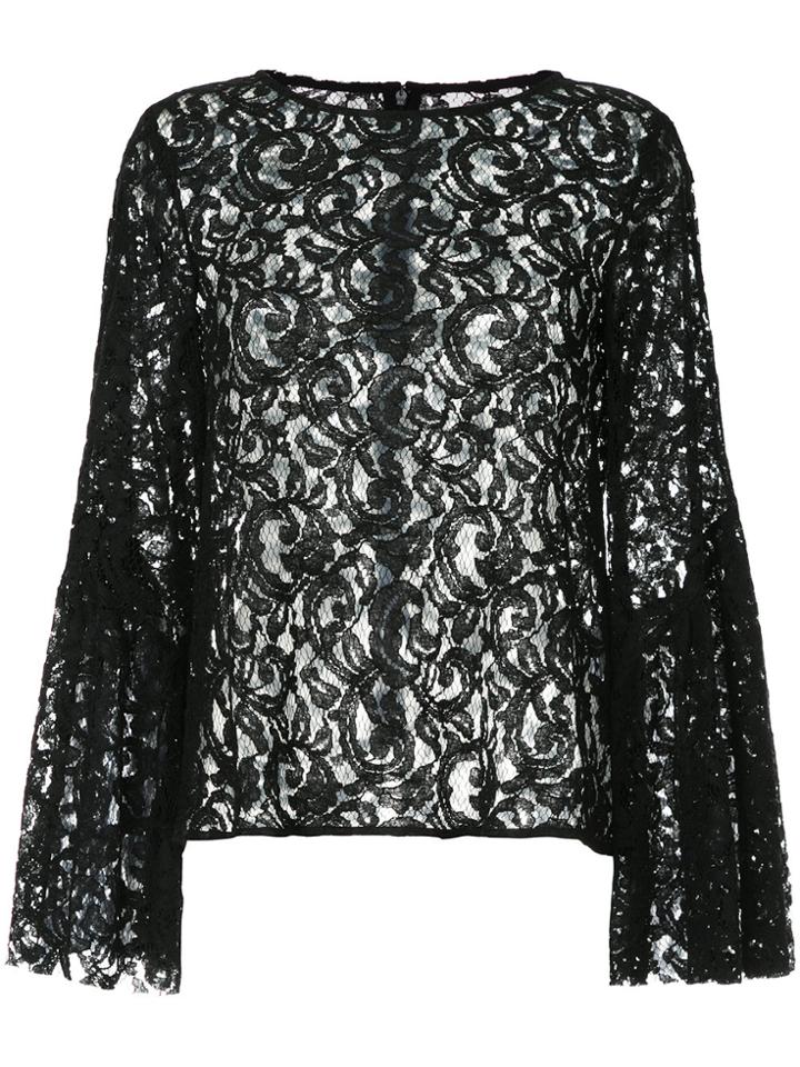 Cityshop Long Sleeve Lace Top - Black