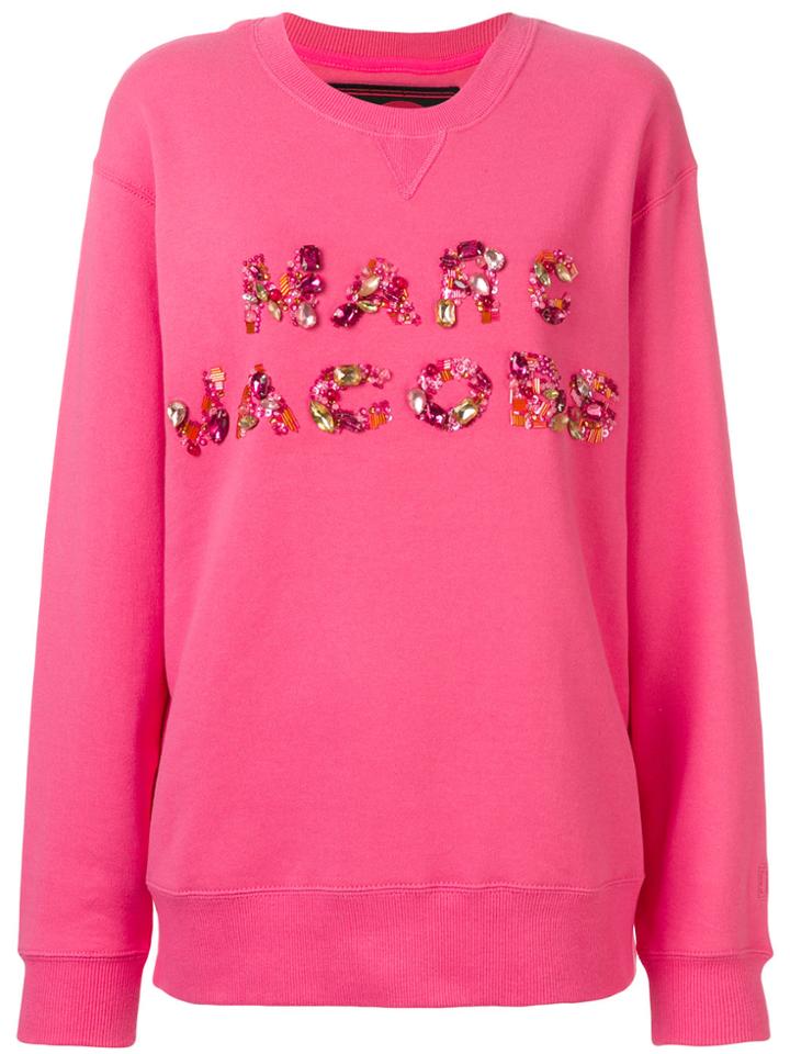 Marc Jacobs Bead Embroidered Logo Sweatshirt - Pink & Purple