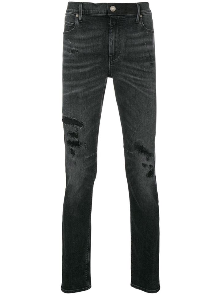Rta Distressed Slim-fit Jeans - Black