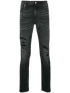 Rta Distressed Slim-fit Jeans - Black