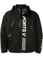 Ports V Logo Print Hooded Jacket - Black