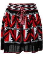 Laneus Intarsia A-line Skirt - Black