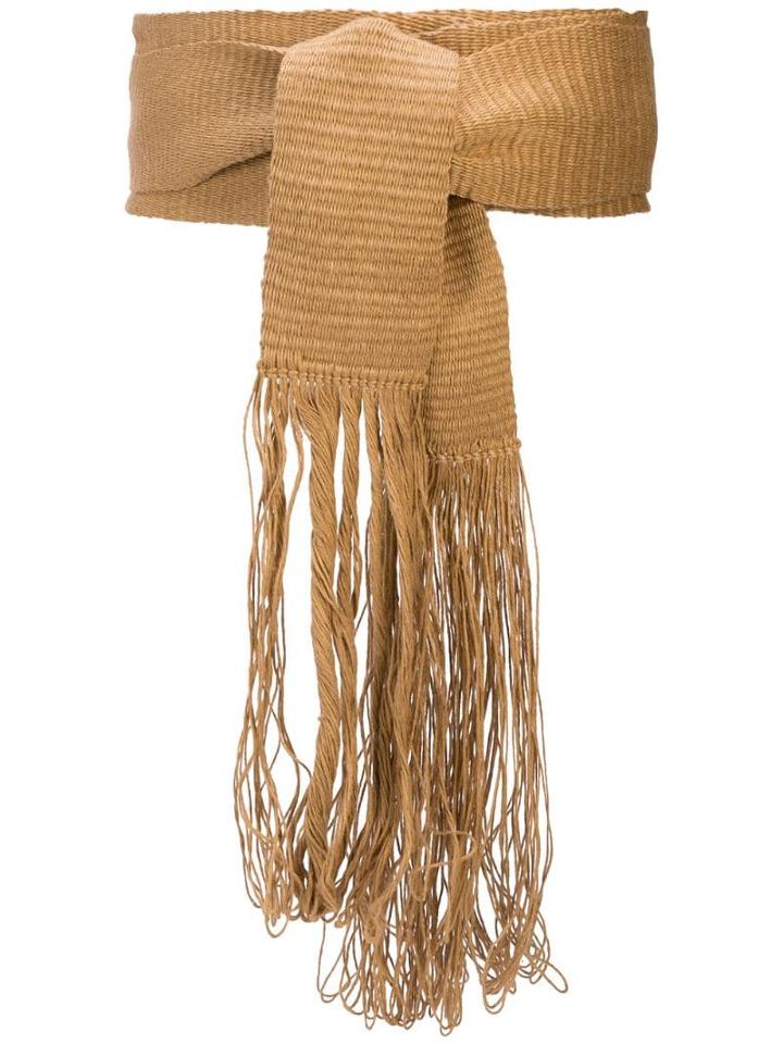 Voz Fringed Waist-tied Belt - Gold