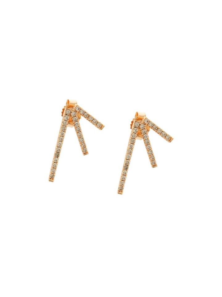 Eva Fehren 18kt Rose Gold Sputnik Diamond Studs