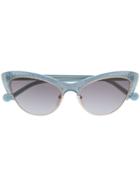 Liu Jo Cat Eye Micro-stud Sunglasses - Blue