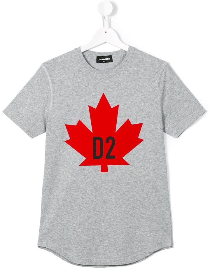 Dsquared2 Kids Maple Leaf T-shirt, Boy's, Size: 16 Yrs, Grey