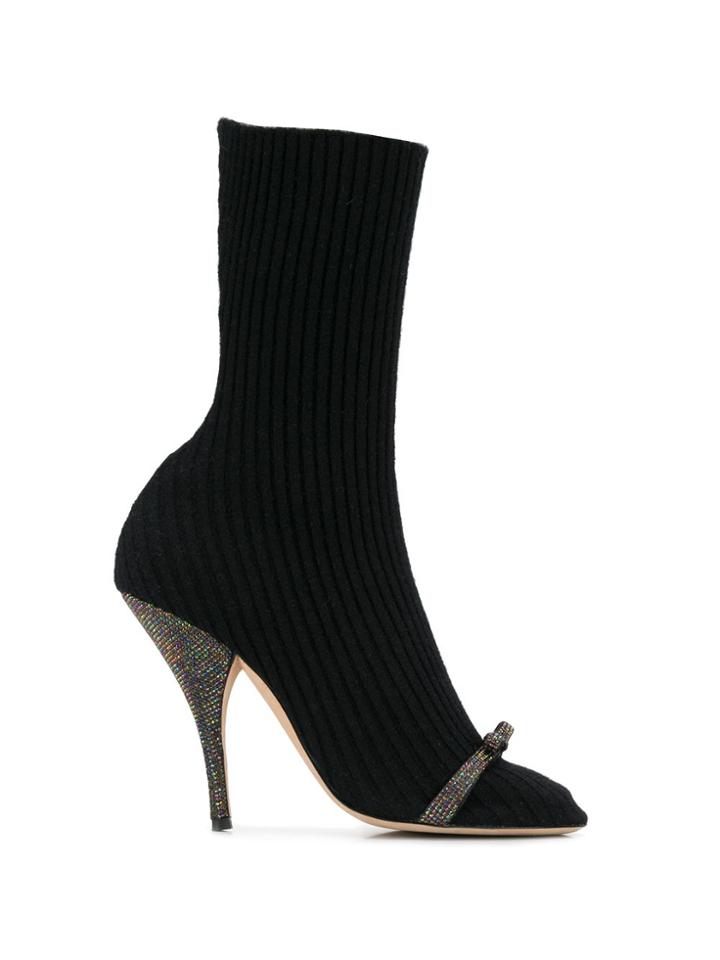 Marco De Vincenzo Ribbed Sock Pumps - F187p Black