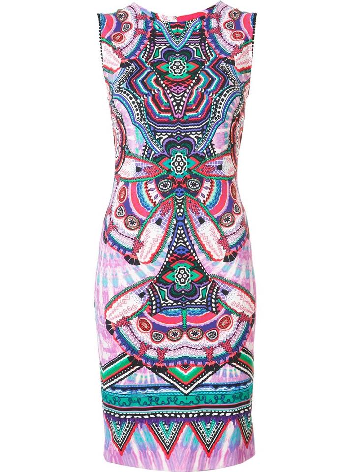 Roberto Cavalli Abstract Print Shift Dress, Women's, Size: 48, Spandex/elastane/viscose
