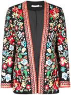 Alice+olivia Floral Embroidered Jacket - Black