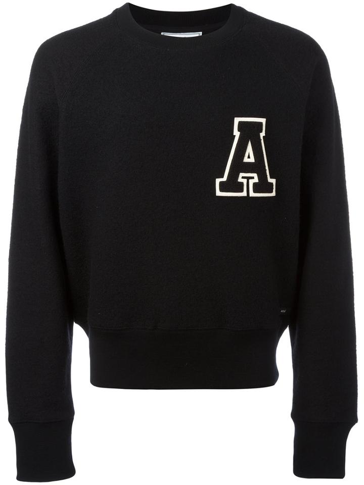 Ami Alexandre Mattiussi - Varsity 'a' Patch Sweatshirt - Men - Wool - Xl, Black, Wool