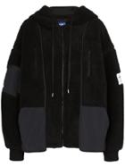 Ader Error Oversized Faux Shearling Hooded Jacket - Black