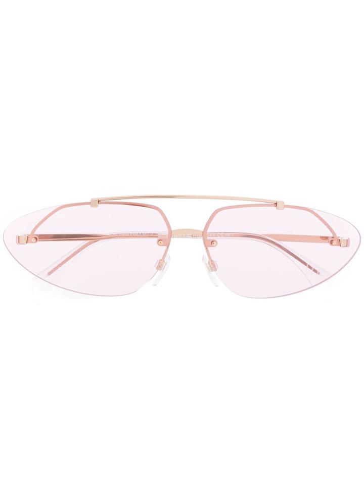 Tommy Hilfiger Aviator Shaped Sunglasses - Gold