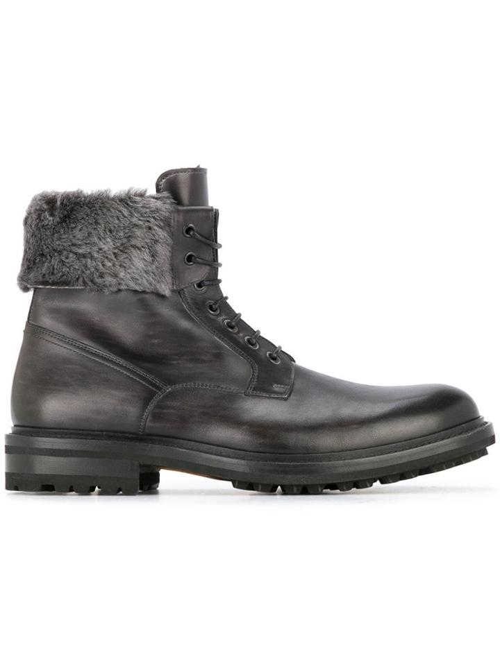 Magnanni Fur Detail Boots - Grey