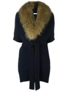 P.a.r.o.s.h. Marmot Fur Collar Cardi-coat - Blue